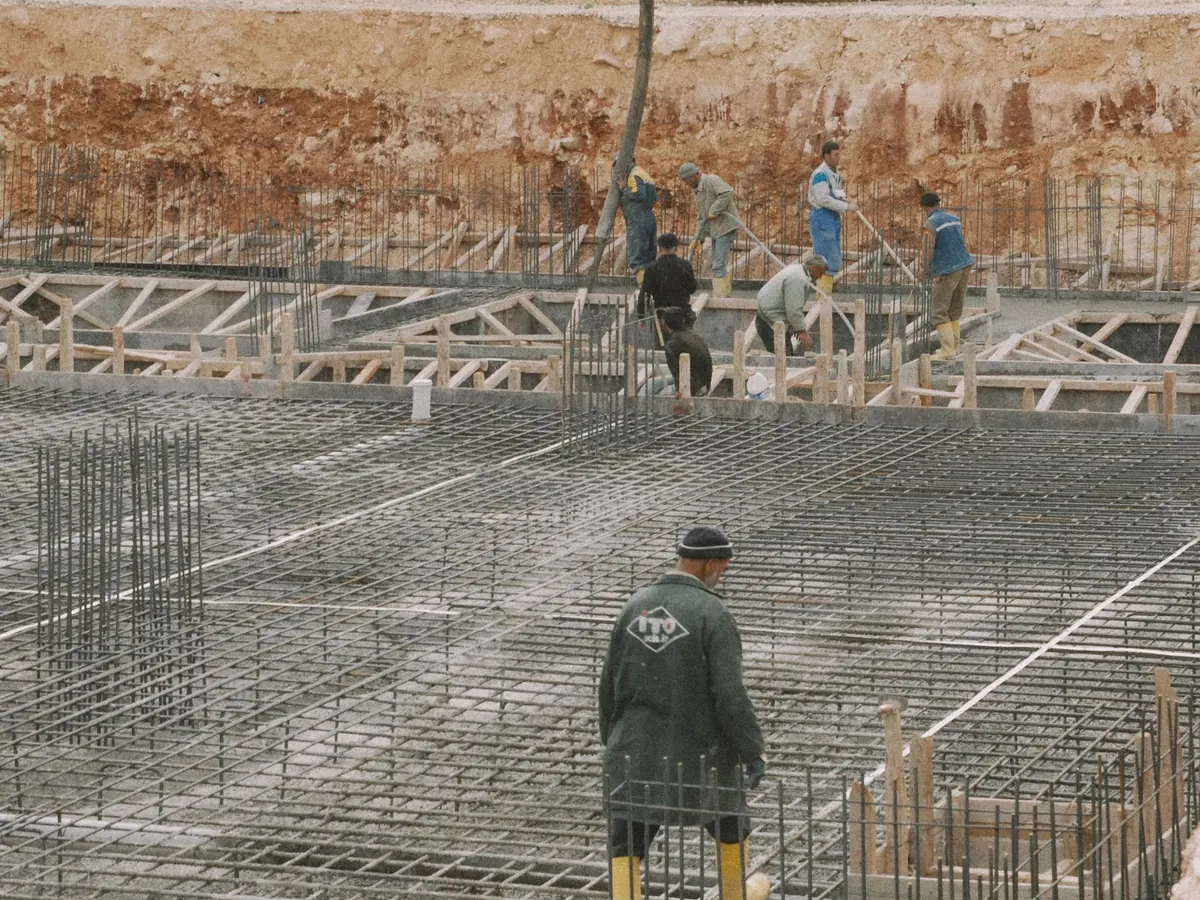 On site: steel fixing and shuttering