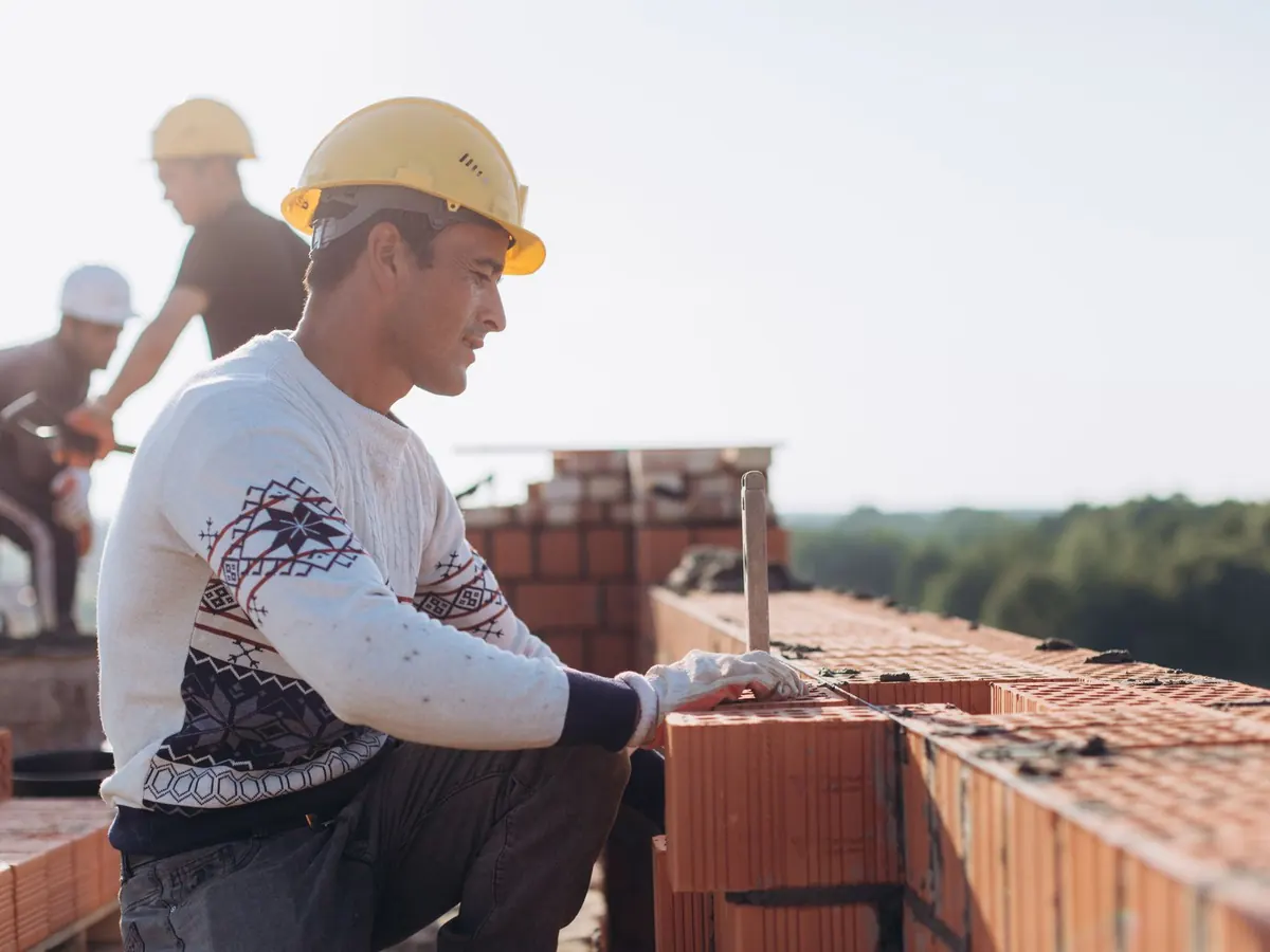 On site: brick masonry